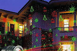 Проектор уличный лазерный новогодний для подсветки домов и деревьев Garden Xmas RG   