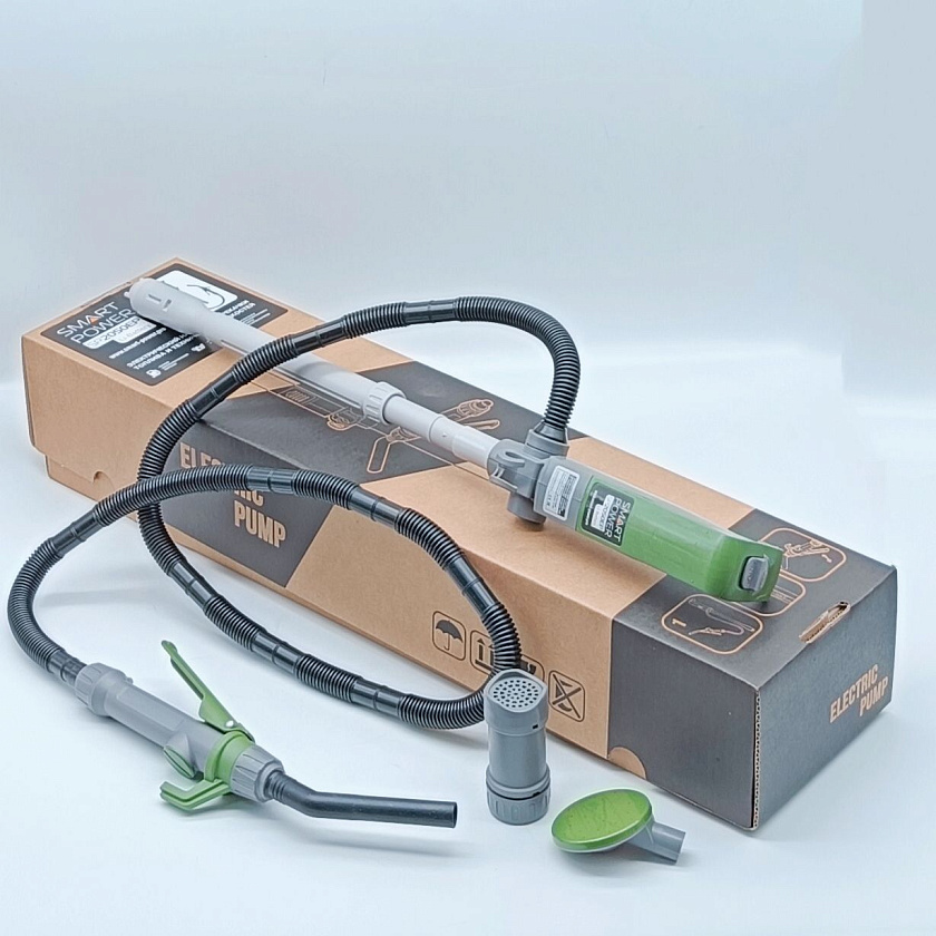 Насос SP-2050EP электрический с Li-ion батареей 2850 mAh 3,7V для перекачки топлива с заправочным пистолетом (мини насос для бензина, дизельного топлива солярки дизтоплива гсм воды жидкости керосина)