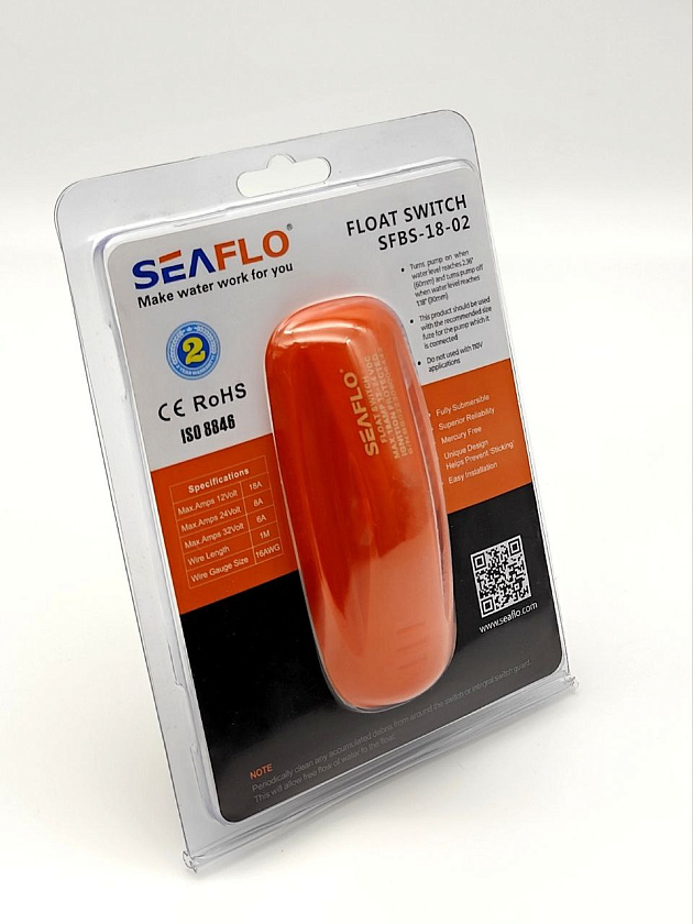 Поплавковый выключатель автоматический SeaFlo (18А) для насоса, помпы / переключатель, датчик, клапан воды / поплавок для насоса