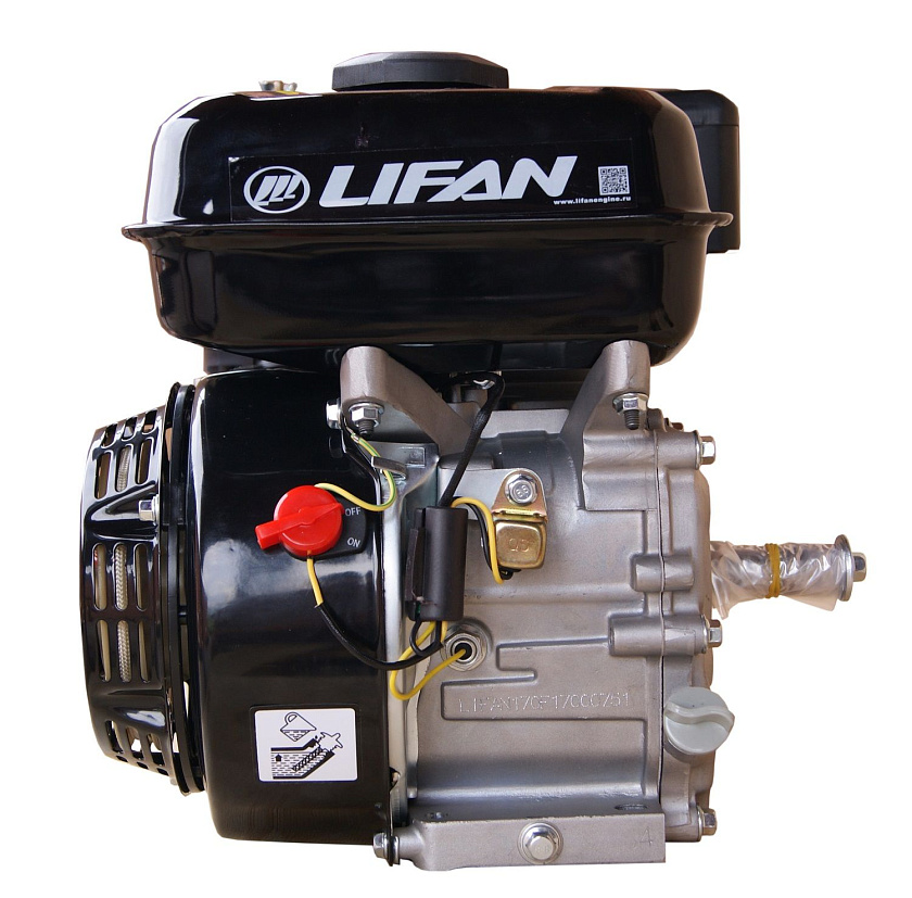Бензиновый двигатель Lifan 170F ( 7 л.с., горизонтальный вал 20 мм, ручной стартер)