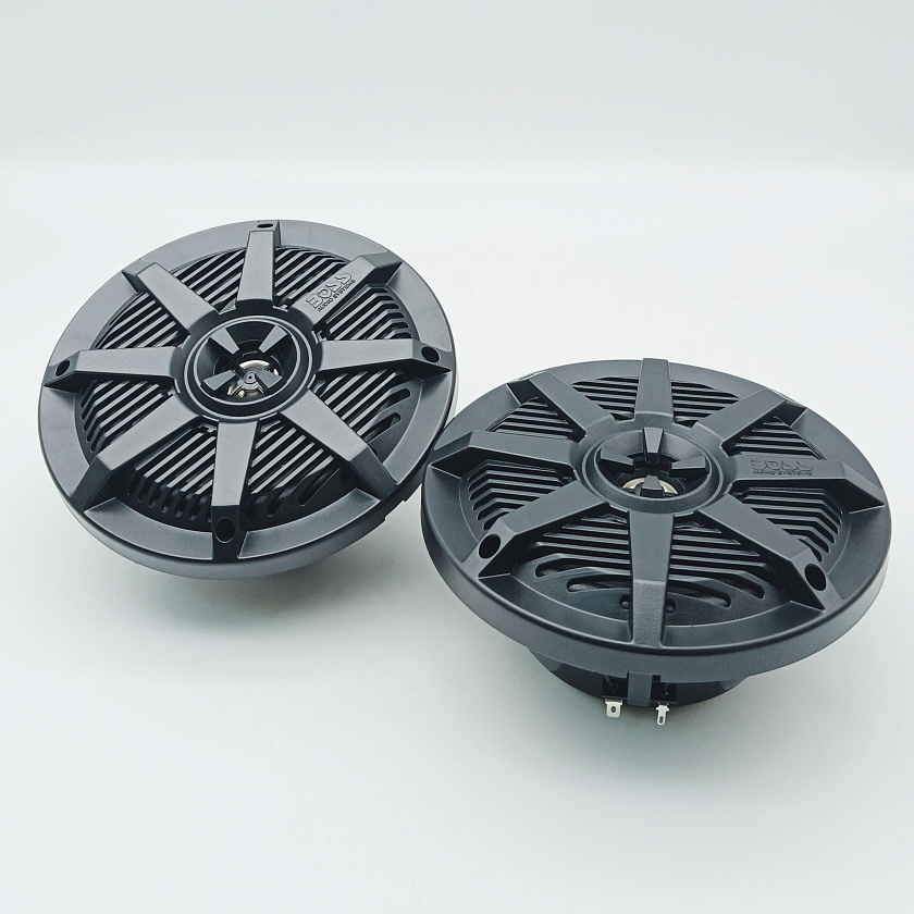 Морская акустика BOSS MR62B 200W, 6.5'', комплект динамиков 2 шт., колонки для лодки, катера, яхты водонепроницаемые 2-полосные, цв. черный