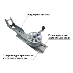 Лебедка якорная ручная для лодки / катера, крепления к жесткому основанию, функция свободного сброса   