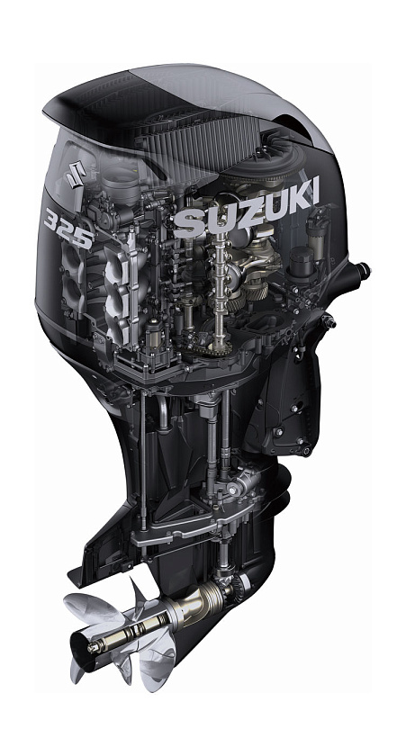 Лодочный мотор 4-х тактный Suzuki DF325ATXX, мощность 325 л.с., цвет черный