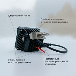 Светодиодная фара ближнего света Аврора ALO-D3-2-E4T 40 ватт, LED фара Aurora на квадроцикл, крышу автомобиля и др. технику   