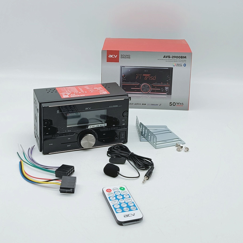 Аудио ресивер ACV AVS-2900BM, магнитола в машину 2 din, блютуз, USB/AUX/BT/SD/FM/4*50 автомагнитола автомобильная 2 дин, разноцветная подсветка