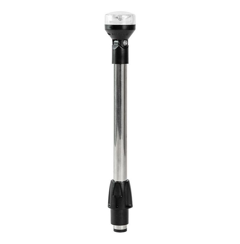 Светодиодный топовый огонь AAA (01120-12) 12 В LED клотиковый на стойке 304 мм в розетку 00125-SS90 фонарь для лодки, катера, яхты (круговой, стояночный, якорный)