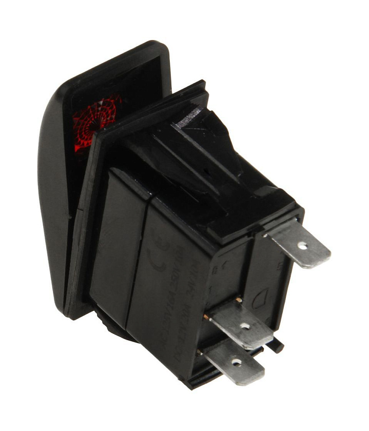 Кнопка AES (ON)-OFF 12 В / 20А, 3 pin, с подсветкой для приборной панели бортовой сети лодки, катера, вездехода, клавиша переключатель для консоли 2-х позиционная без фиксации