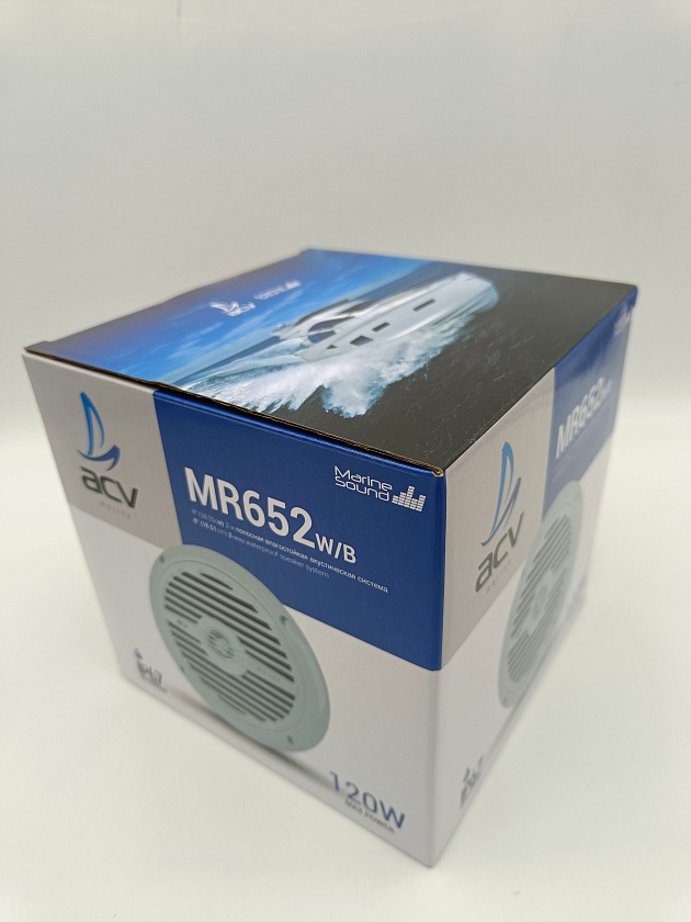 Морская акустика ACV MR652W 120 Вт, 6,5'', комплект динамиков 2 шт., влагостойкие колонки для лодки, катера, яхты водонепроницаемые 2-полосные, цв. белый