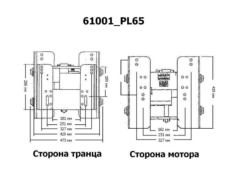 Подъемник CMC PL-65 с указателем для лодочного мотора 50-300 л.с. лифт гидравлический вертикальный, вынос 254 мм