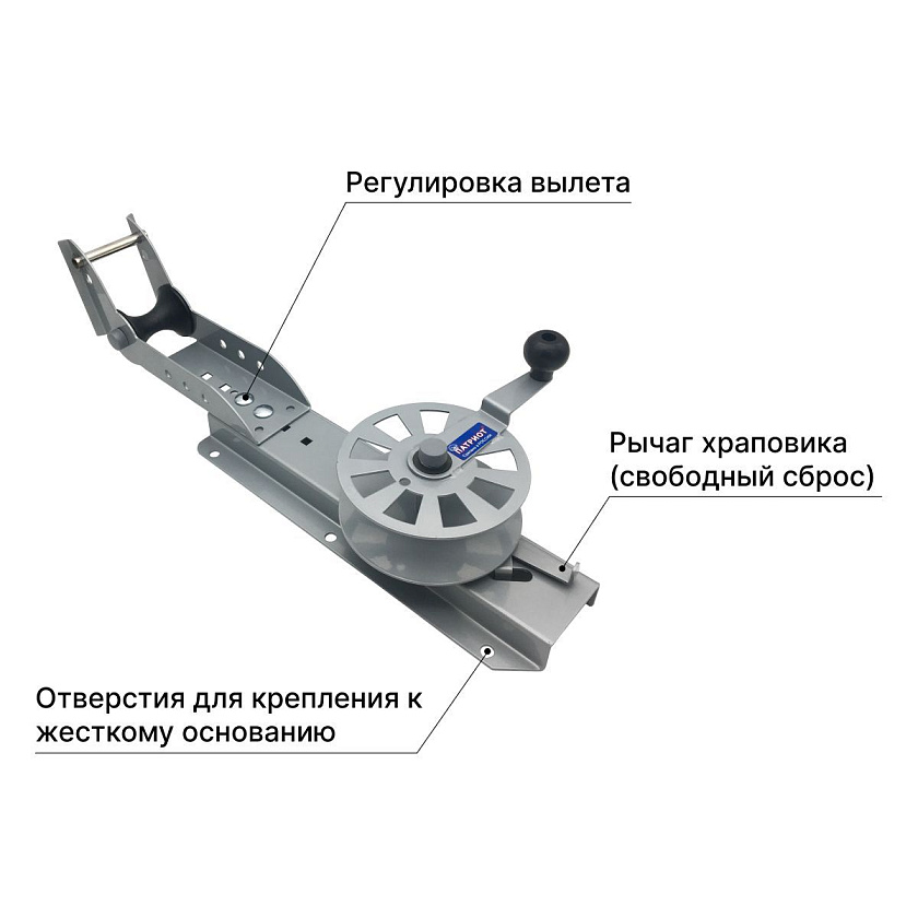 Лебедка якорная ручная для лодки / катера, крепления к жесткому основанию, функция свободного сброса. Товар уцененный