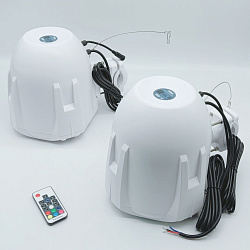 Подвесная морская акустика ACV MR61WL 200 Вт, 6,5'', RGB подсветка комплект корпусных динамиков 2 шт., влагостойкие колонки для лодки катера яхты водонепроницаемые 2-полосные, цв. белый   