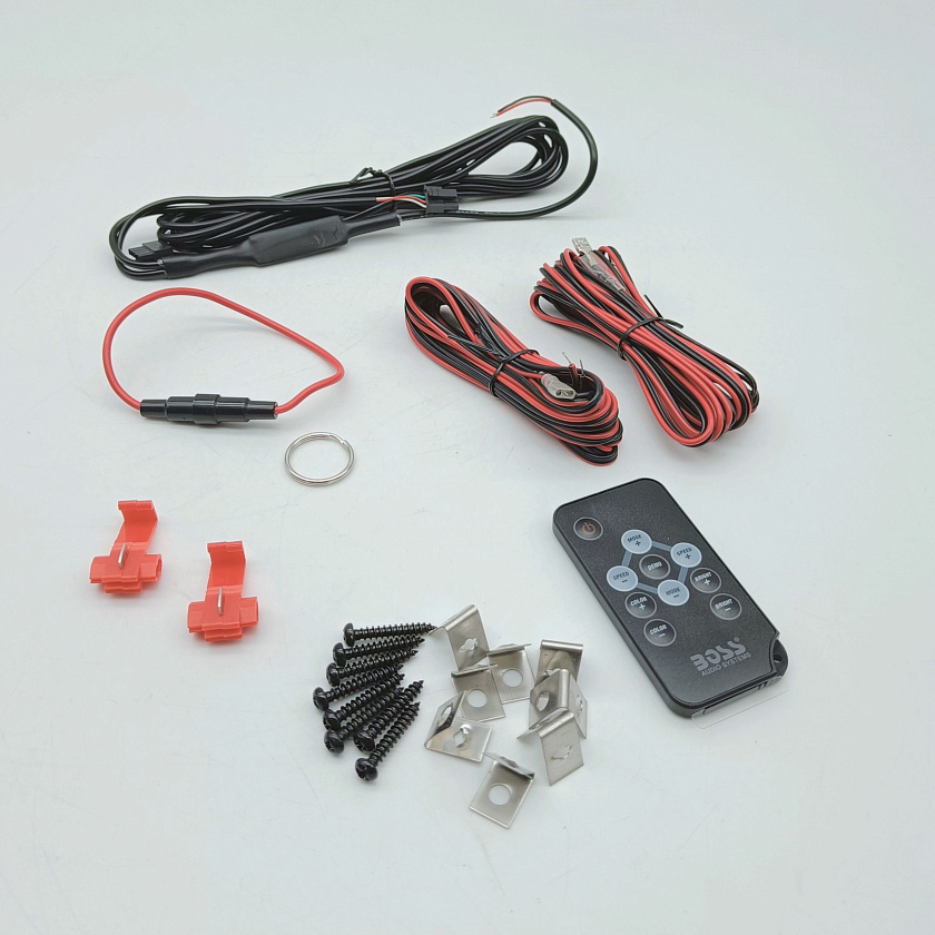 Морская акустика BOSS MRGB65B 200 Вт, 6.5'' RGB подсветка, комплект динамиков 2 шт, колонки для лодки, катера, яхты, мототехники, улицы водонепроницаемые 2-полосные всепогодные цв. белый