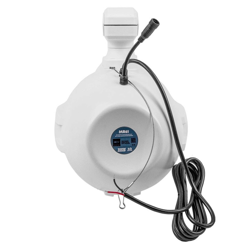 Подвесная морская акустика ACV MR61WL 200 Вт, 6,5'', RGB подсветка комплект корпусных динамиков 2 шт., влагостойкие колонки для лодки катера яхты водонепроницаемые 2-полосные, цв. белый