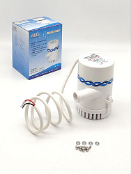Трюмная помпа осушительная TMC 12 вольт, 1500GPH R18 (5640 л/ч), для лодки, катера, яхты (насос 12 В осушительный для откачки воды на судне / помпа водооткачивающая)   
