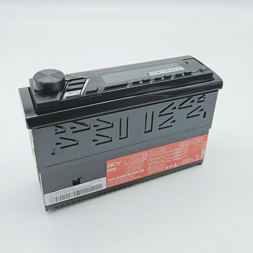 Магнитола в машину ACV AVS-814BB, 1 din, блютуз, USB/AUX/SD/FM/4*50 автомагнитола автомобильная 1 дин, цвет подсветки синий