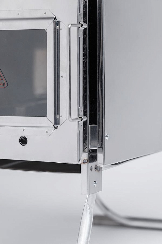 Печь камин ИНВЕНТ дровяная для палатки туристическая со стационарными экранами (нержавеющая сталь 0,8 мм) 440х280х340 в сумке + короб для камней / Походная дровяная печка туристическая. Товар уцененный