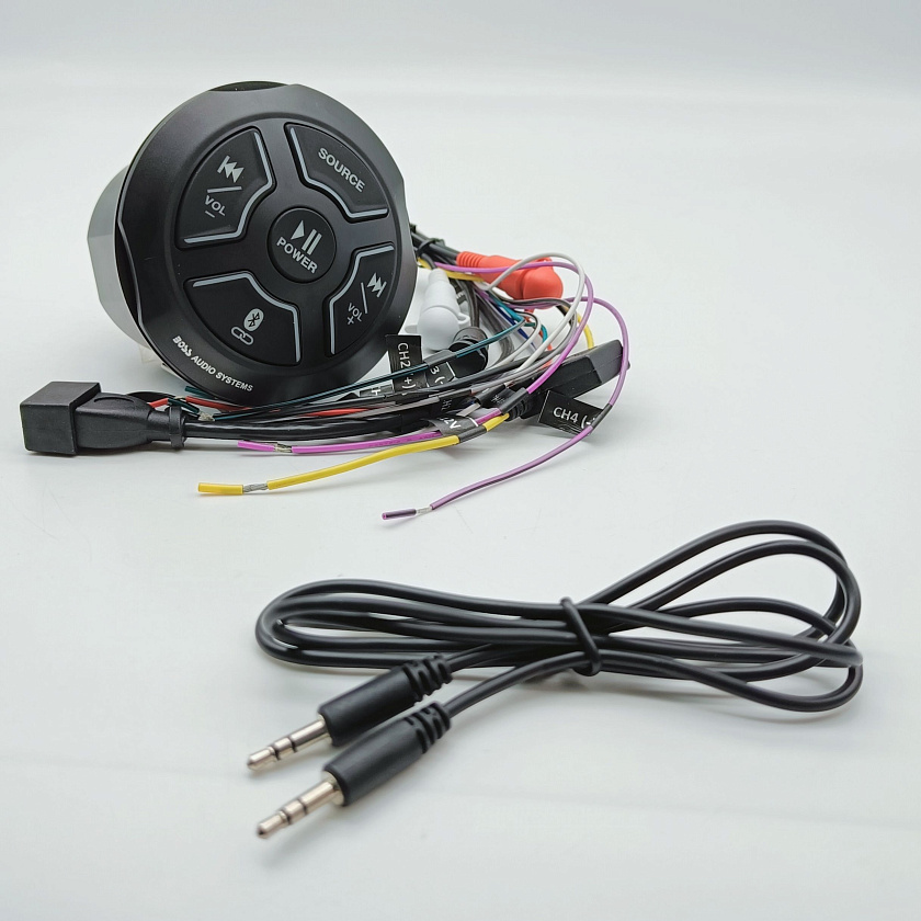 Морская магнитола водонепроницаемая BOSS MGR250B головное устройство для лодки, катера, яхты, квадроцикла, мотоцикла, мультимедийный проигрыватель (60 Вт x 4 Bluetooth USB Aux FM IPX6)