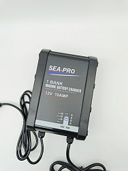 Зарядное устройство SEA-PRO ТЕ4-0333 (1х12В для LiFePo4 лиферных, AGM, LEAD-ACID), 1 выход 12 вольт 10А, для трех типов АКБ на выбор тяговых / сервисных аккумуляторов / свинцово-кислотных батарей   