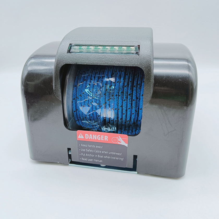 Лебедка якорная электрическая SEA-PRO 45, с роульсом, для лодки (в т.ч. ПВХ), катера, электролебедка для якоря до 24 кг. (дистанционное управление, свободный сброс)